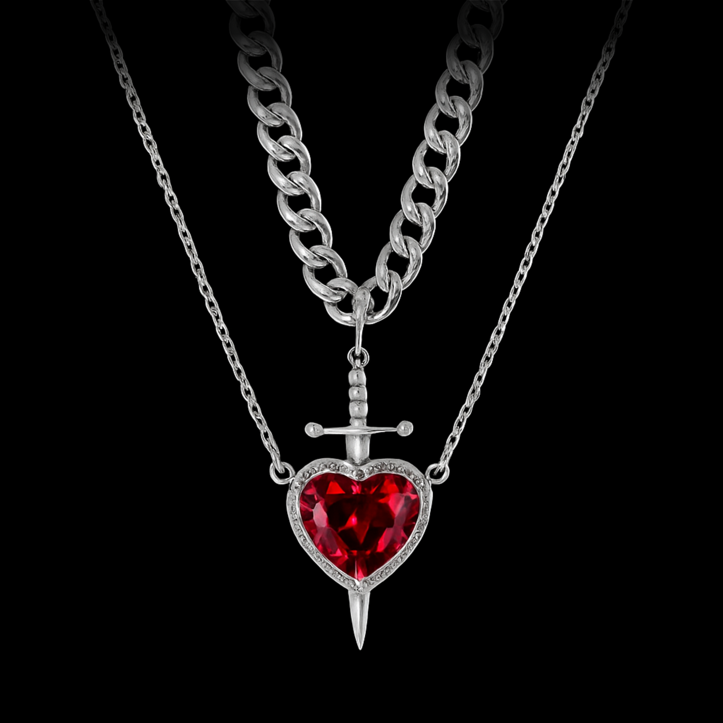 Heart & Dagger Necklace