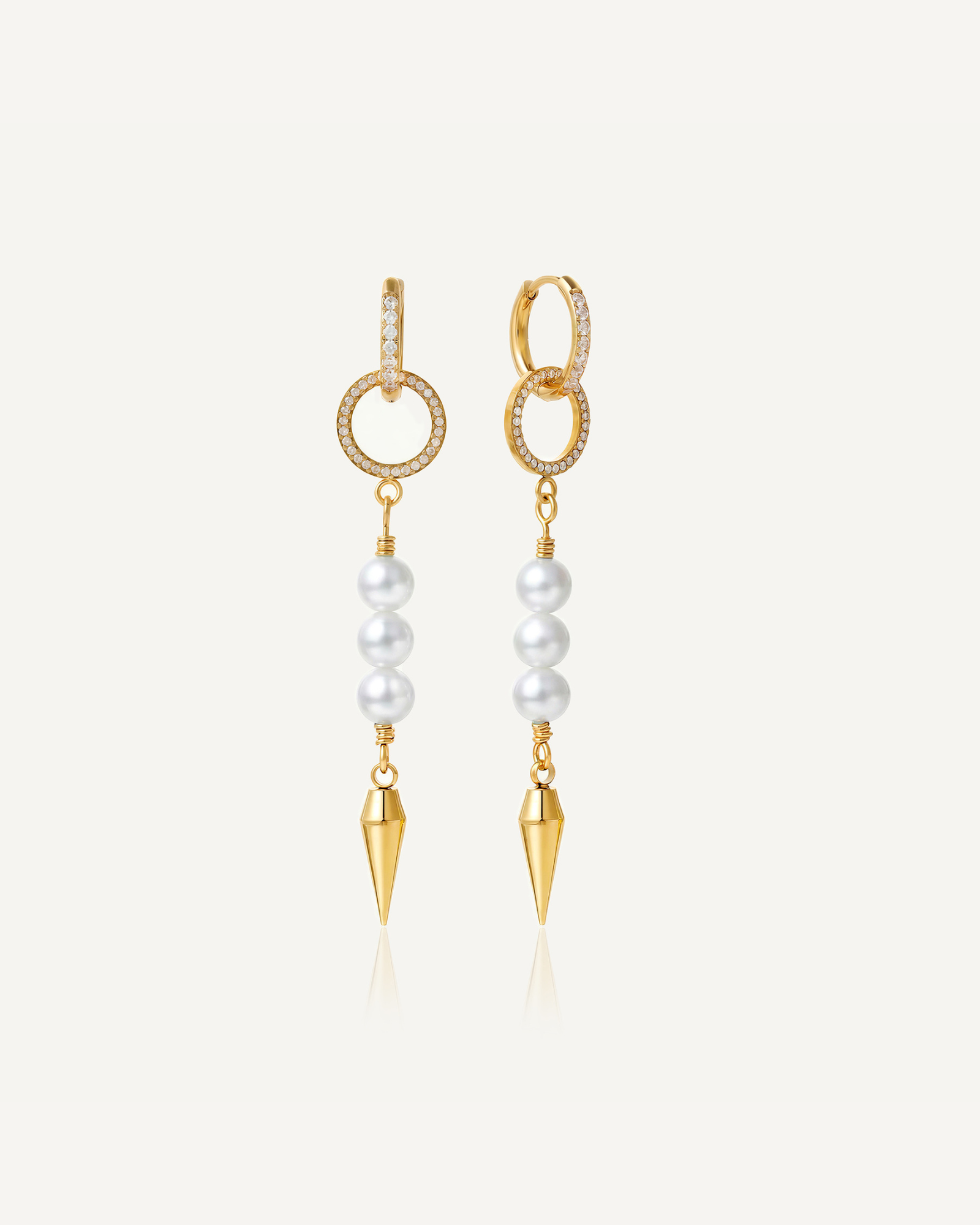 Pearl Spike Cascade Earrings
