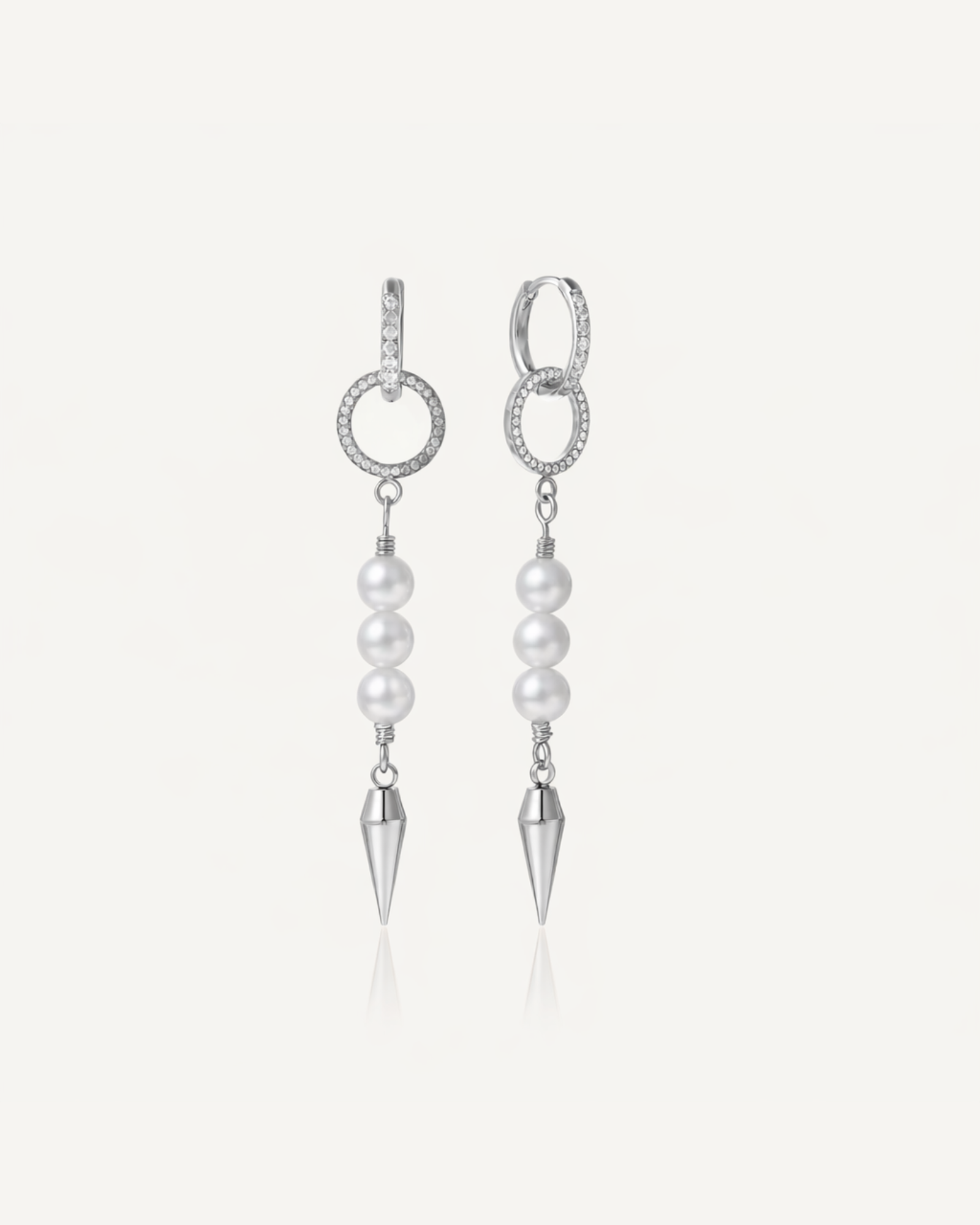 Pearl Spike Cascade Earrings