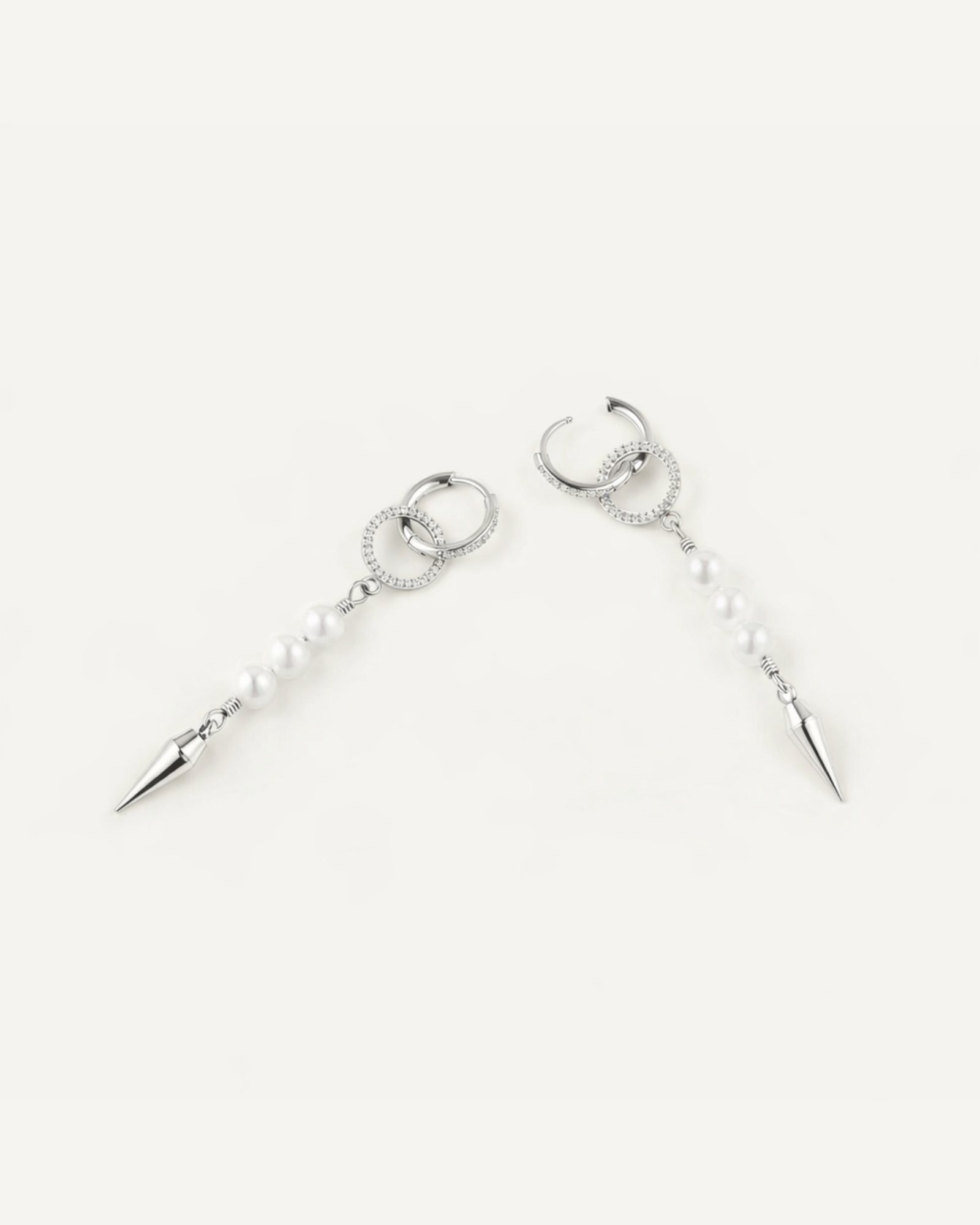Pearl Spike Cascade Earrings