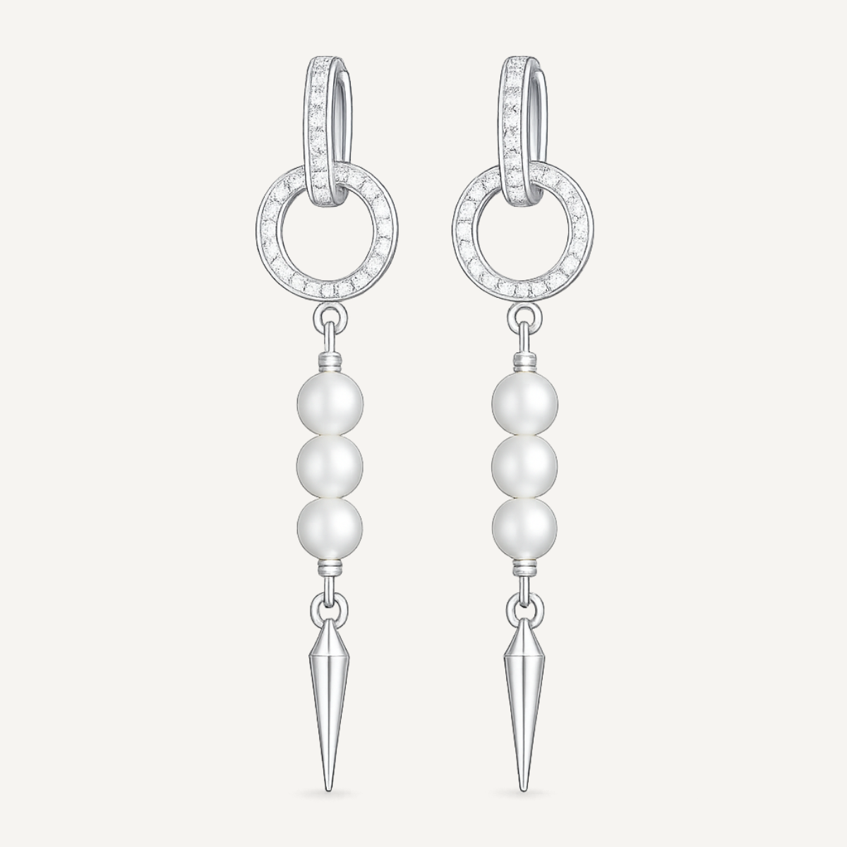 Pearl Spike Cascade Earrings