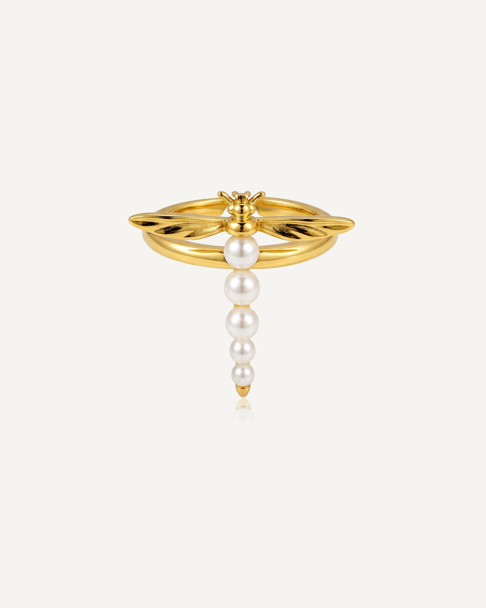 Dragonfly Pearl Ring