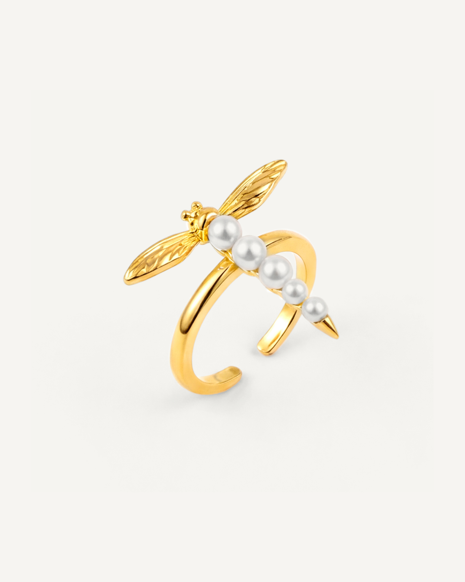 Dragonfly Pearl Ring