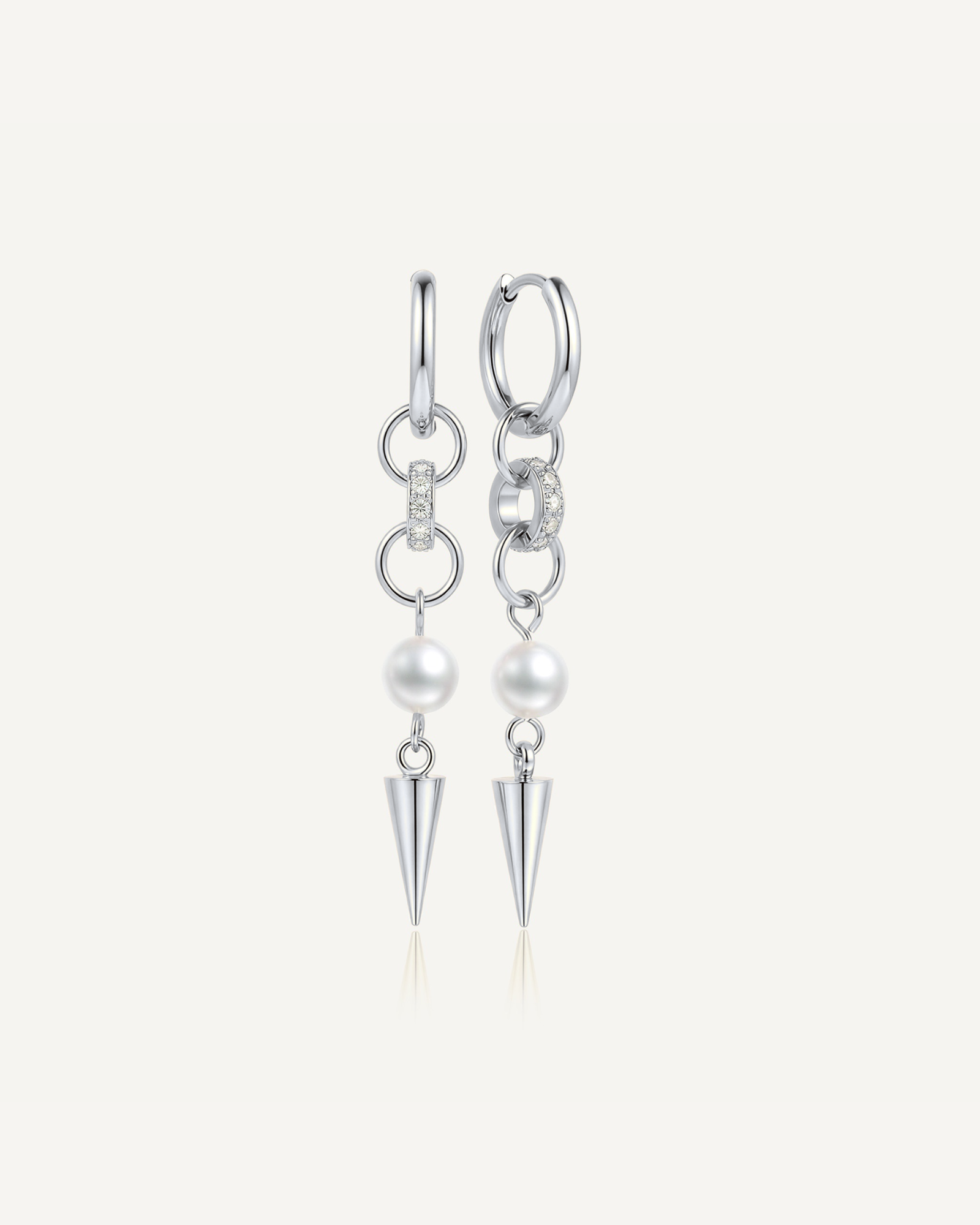 Pearl Spike Edge Earrings