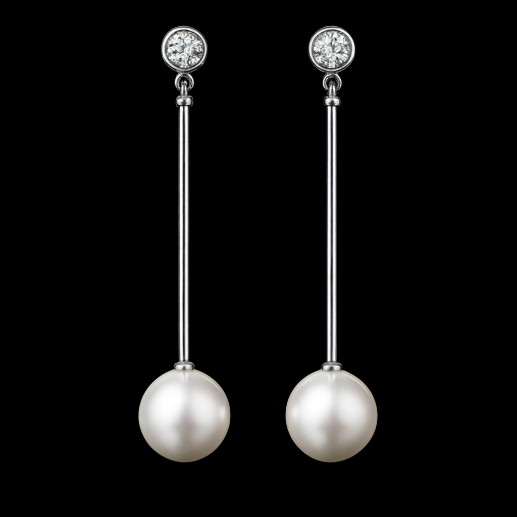 Long Pearl Drop Earrings