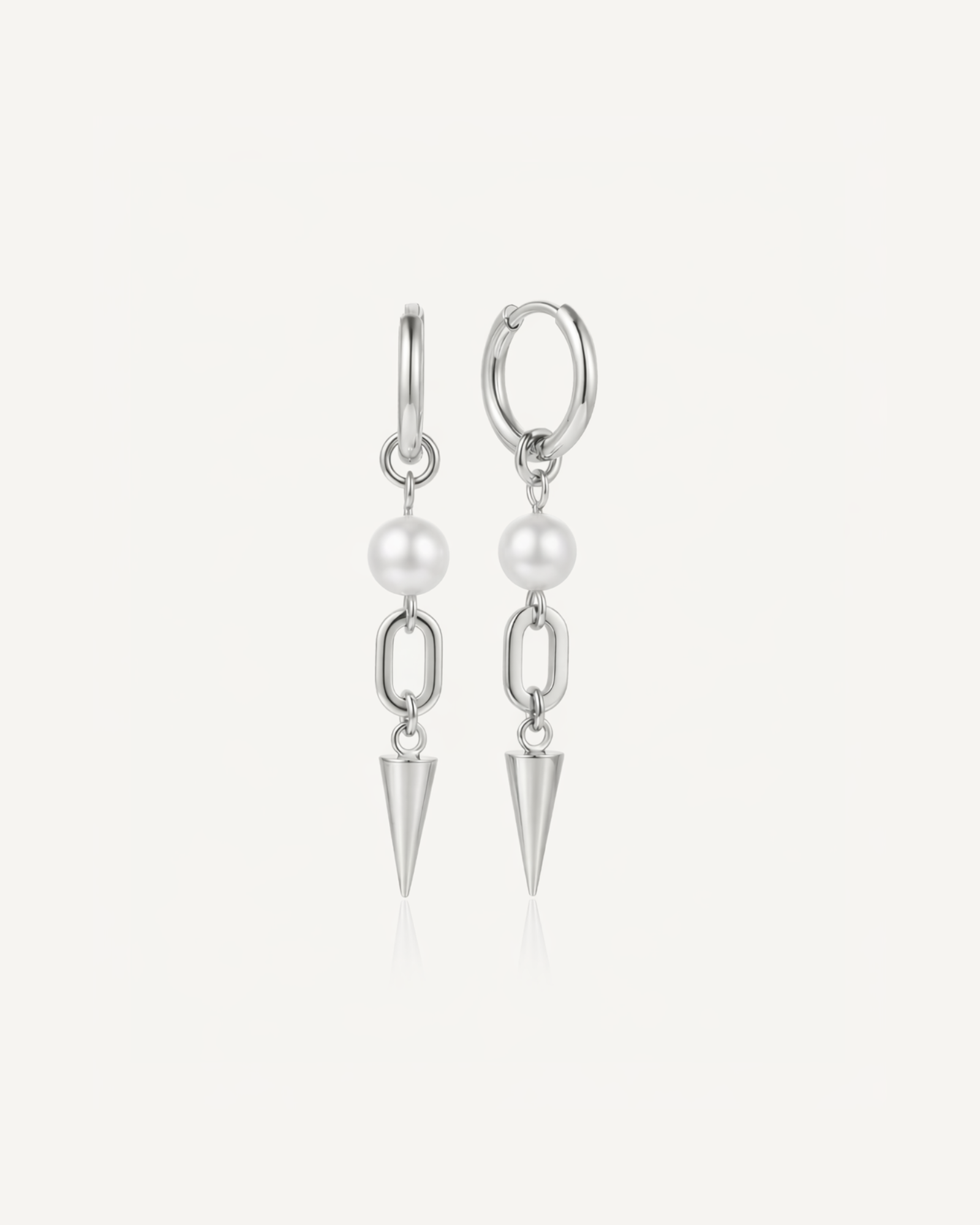 Pearl Spike Link Earrings
