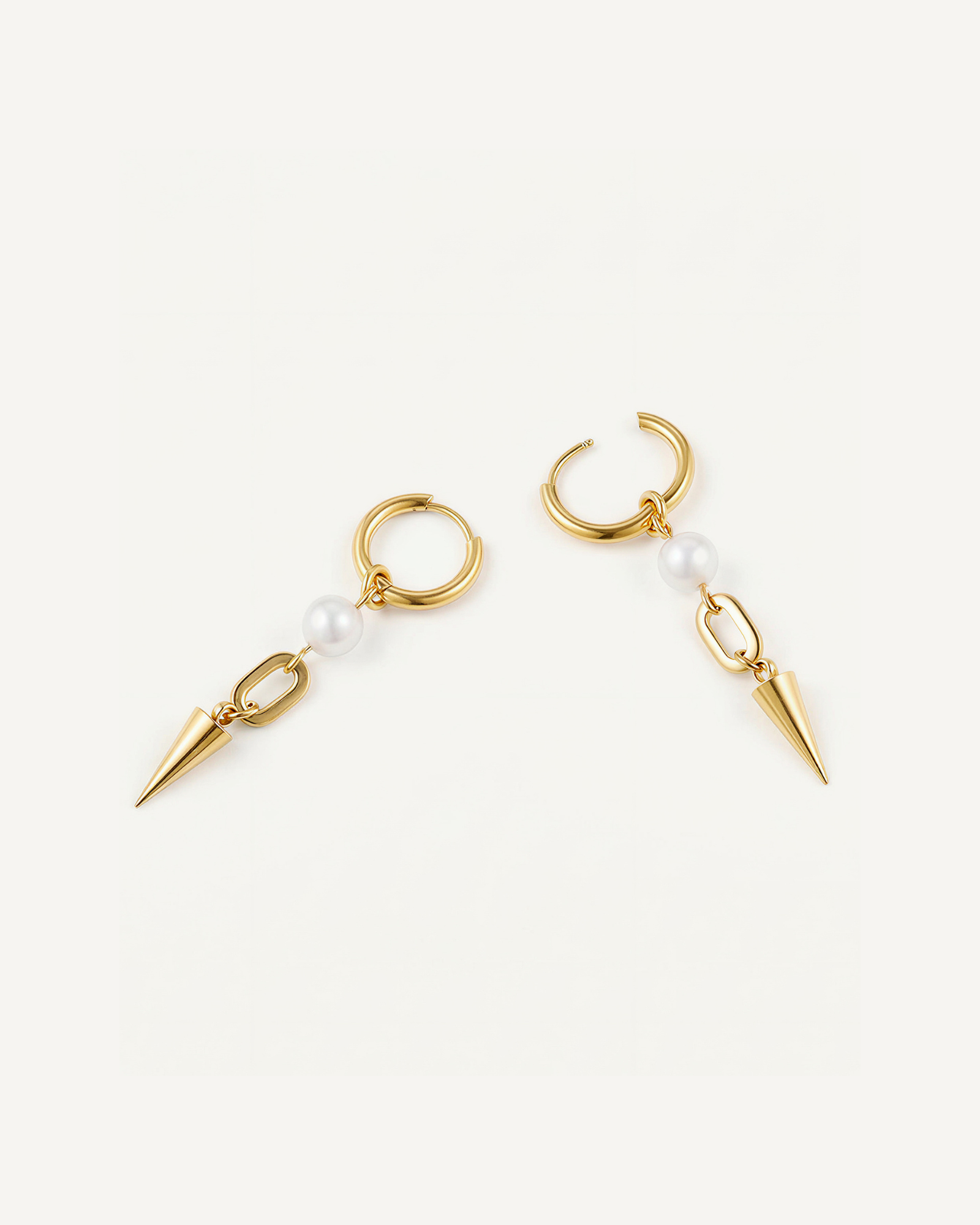 Pearl Spike Link Earrings