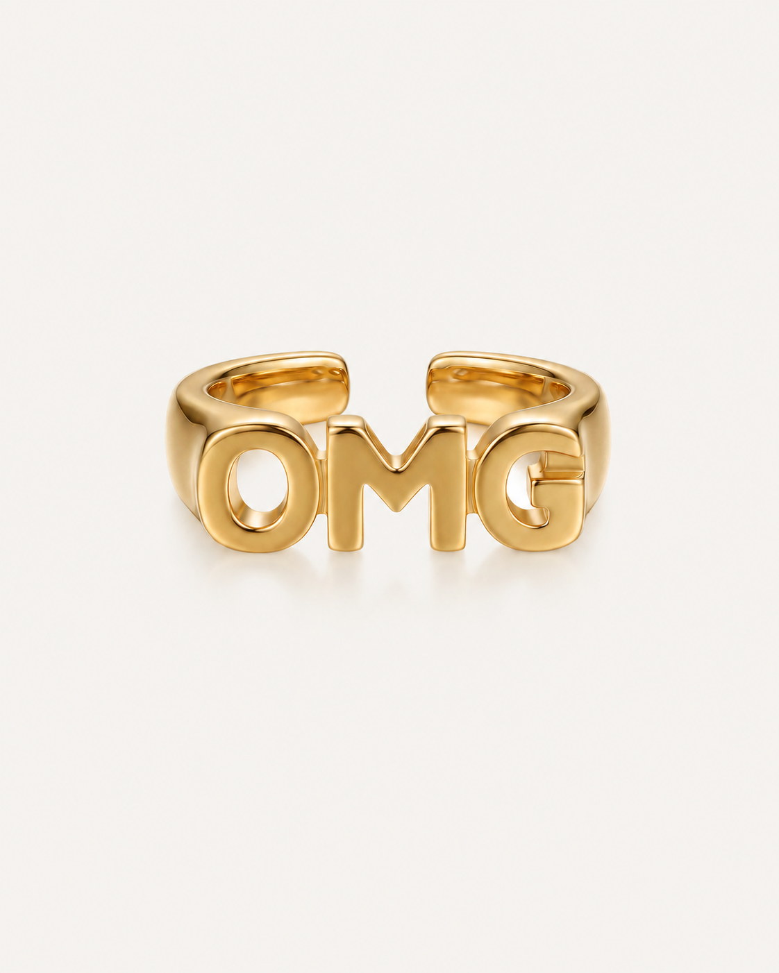 Gold OMG Ring, front view