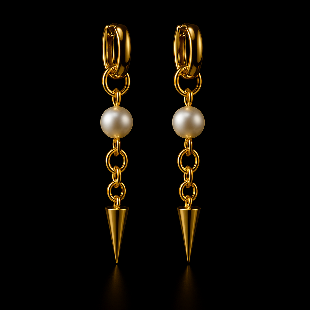 Pearl Spike Sleek Earrings