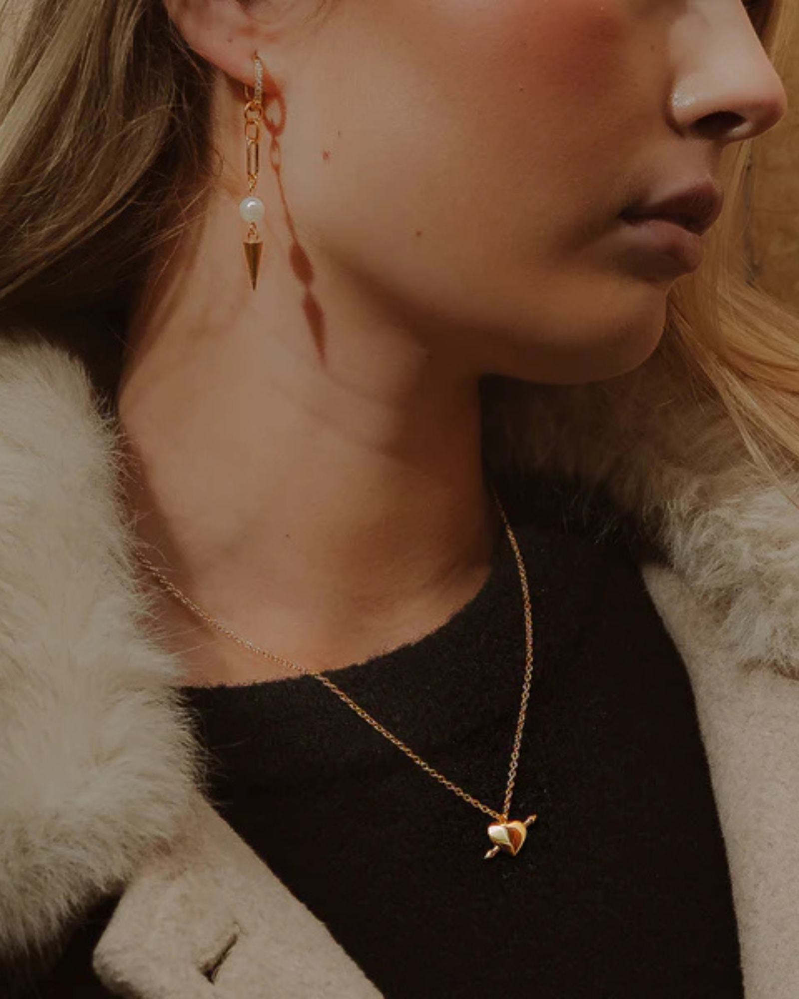 Studded Heart Necklace