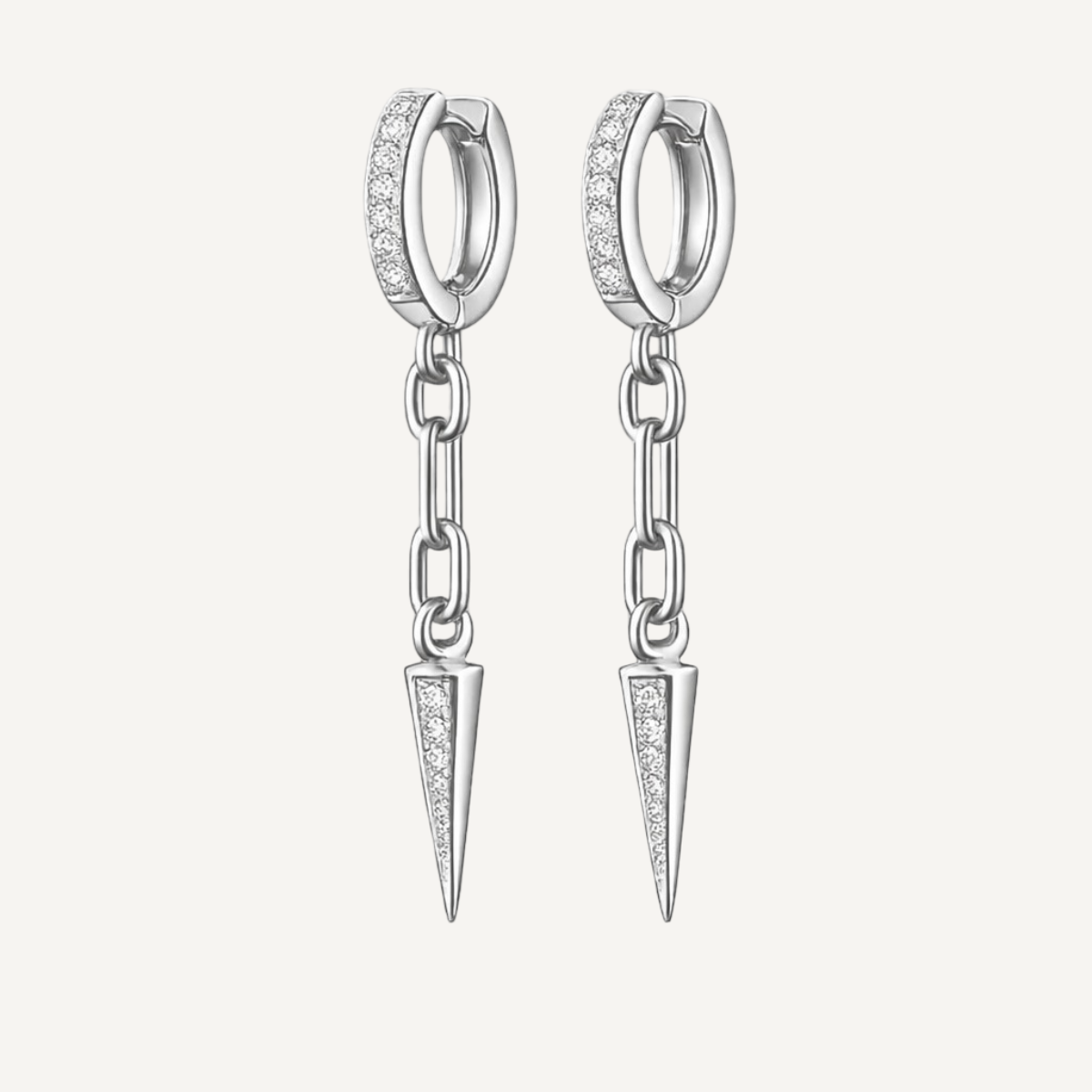 Pearl Spike Chain Earrings