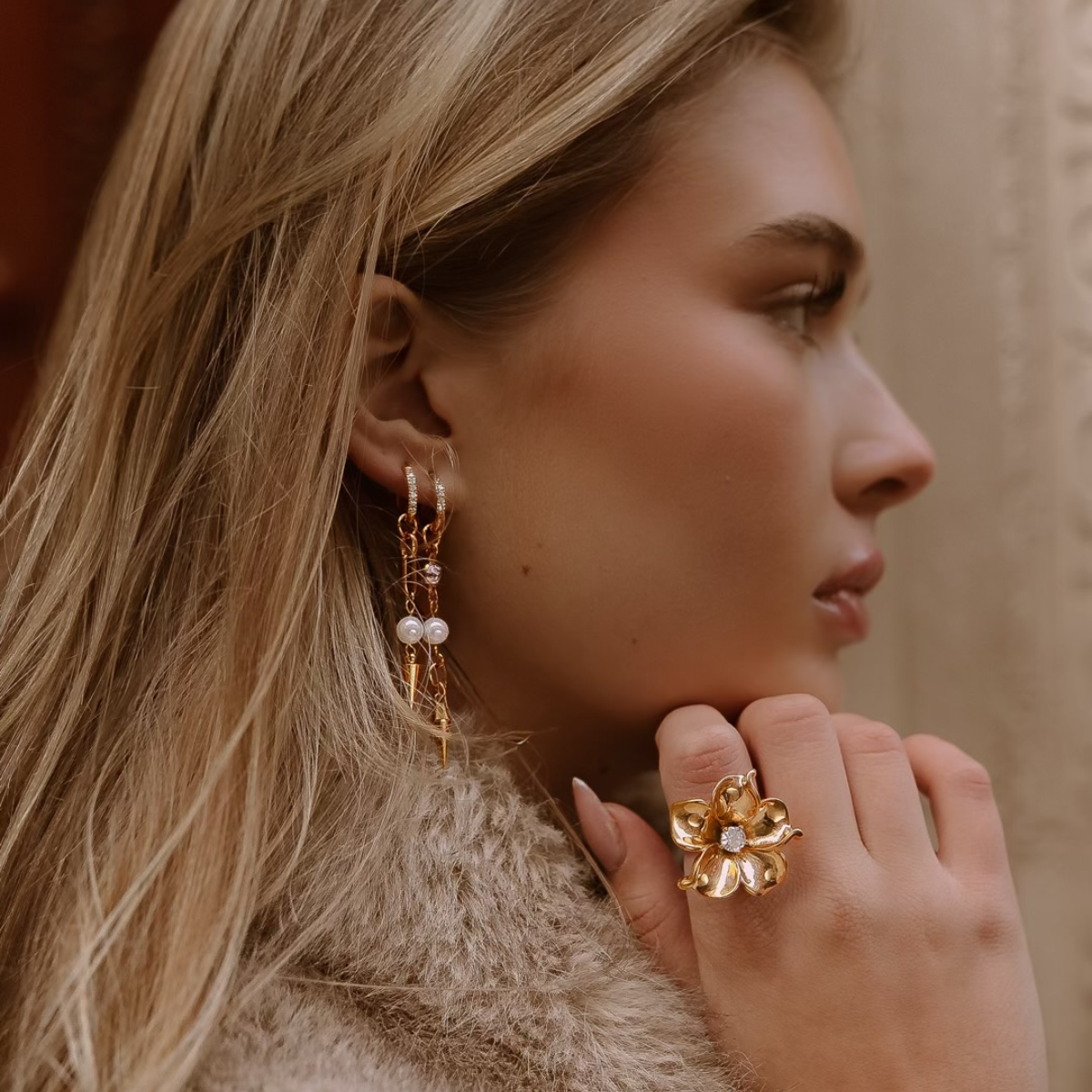 Pearl Spike Bold Earrings