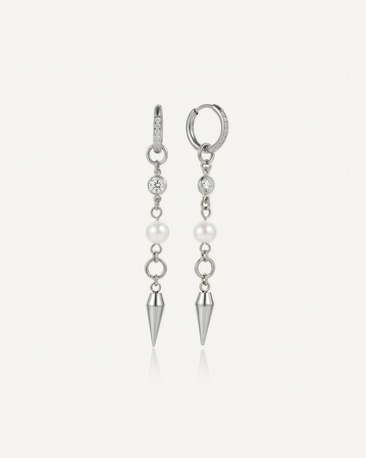 Pearl Spike Flow Earrings
