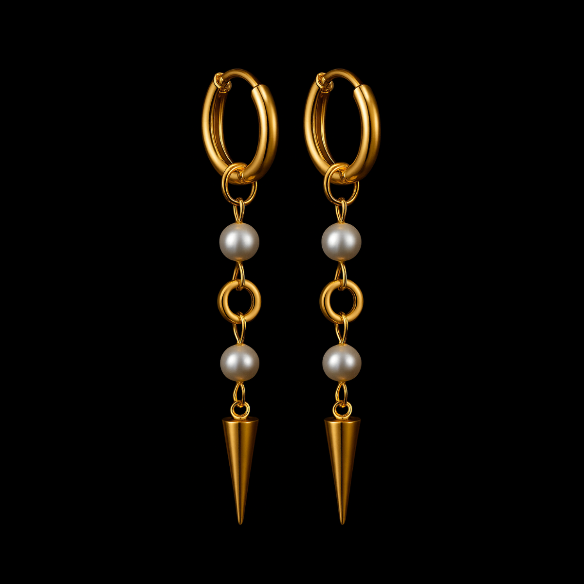 Pearl Spike Drop Earrings