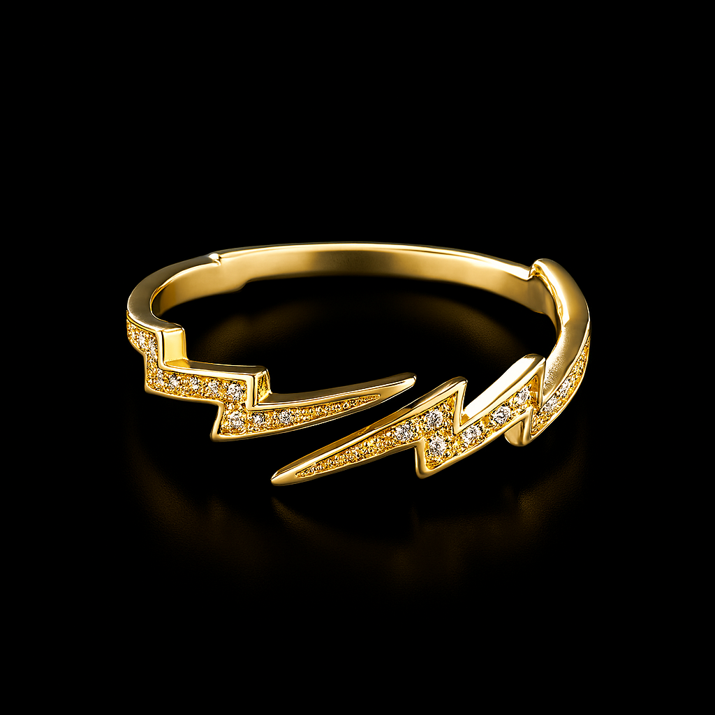 Dual Lightning Bolt Ring