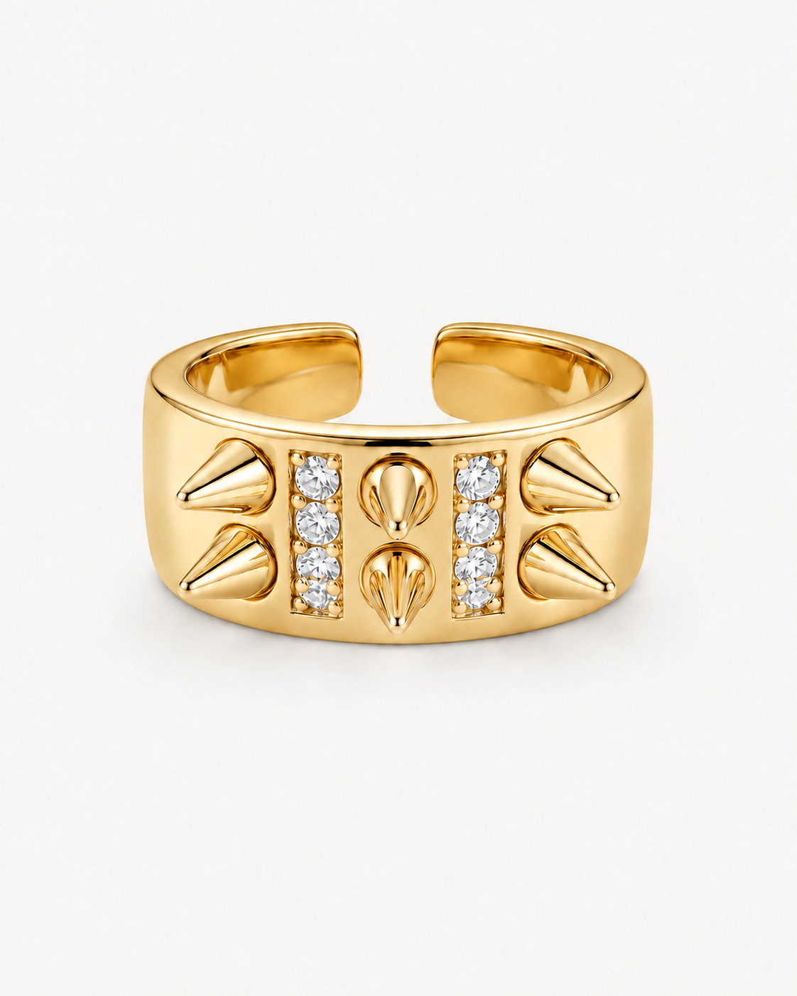 Edgy Elegance Double Ring