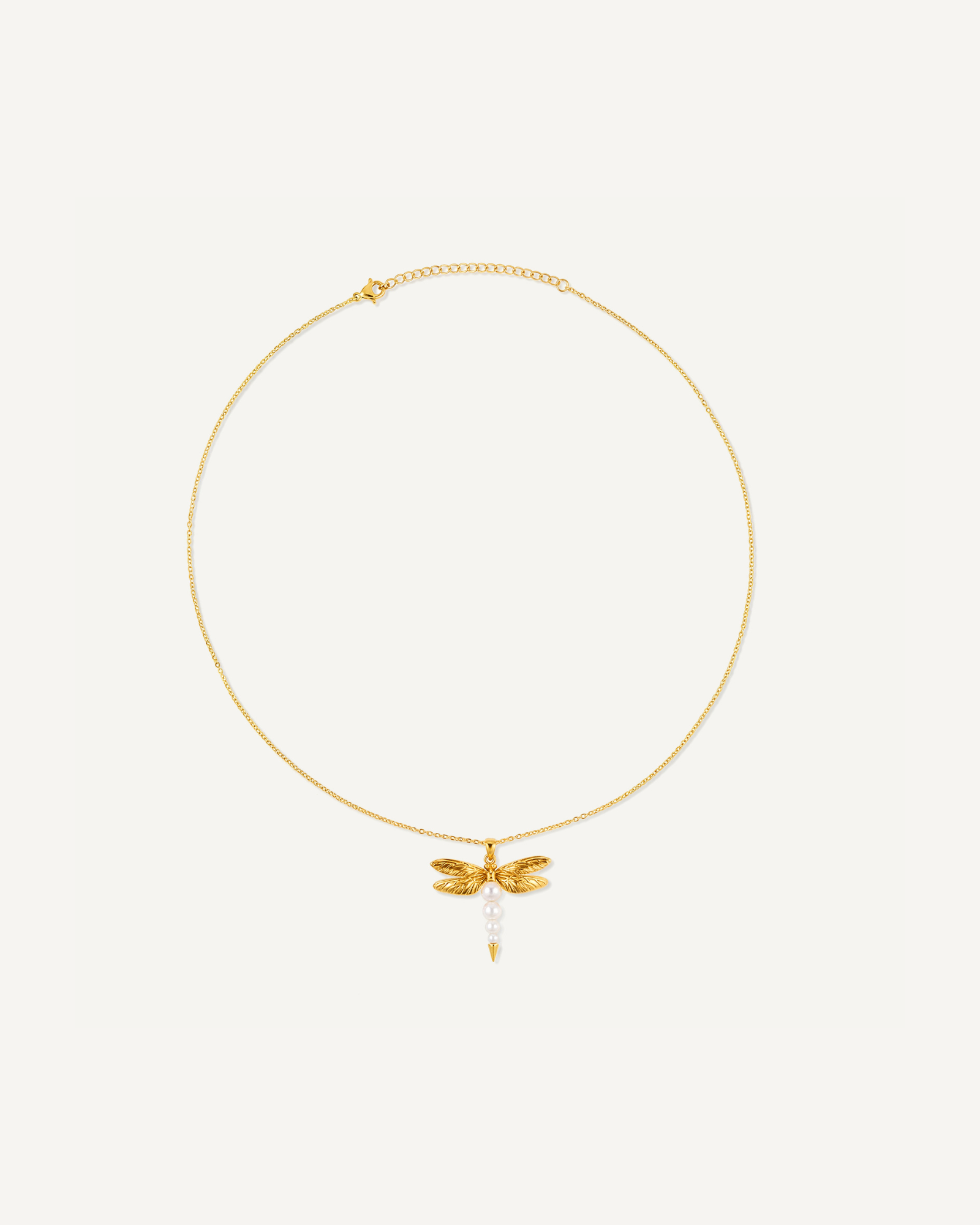 Dragonfly Pearl Necklace