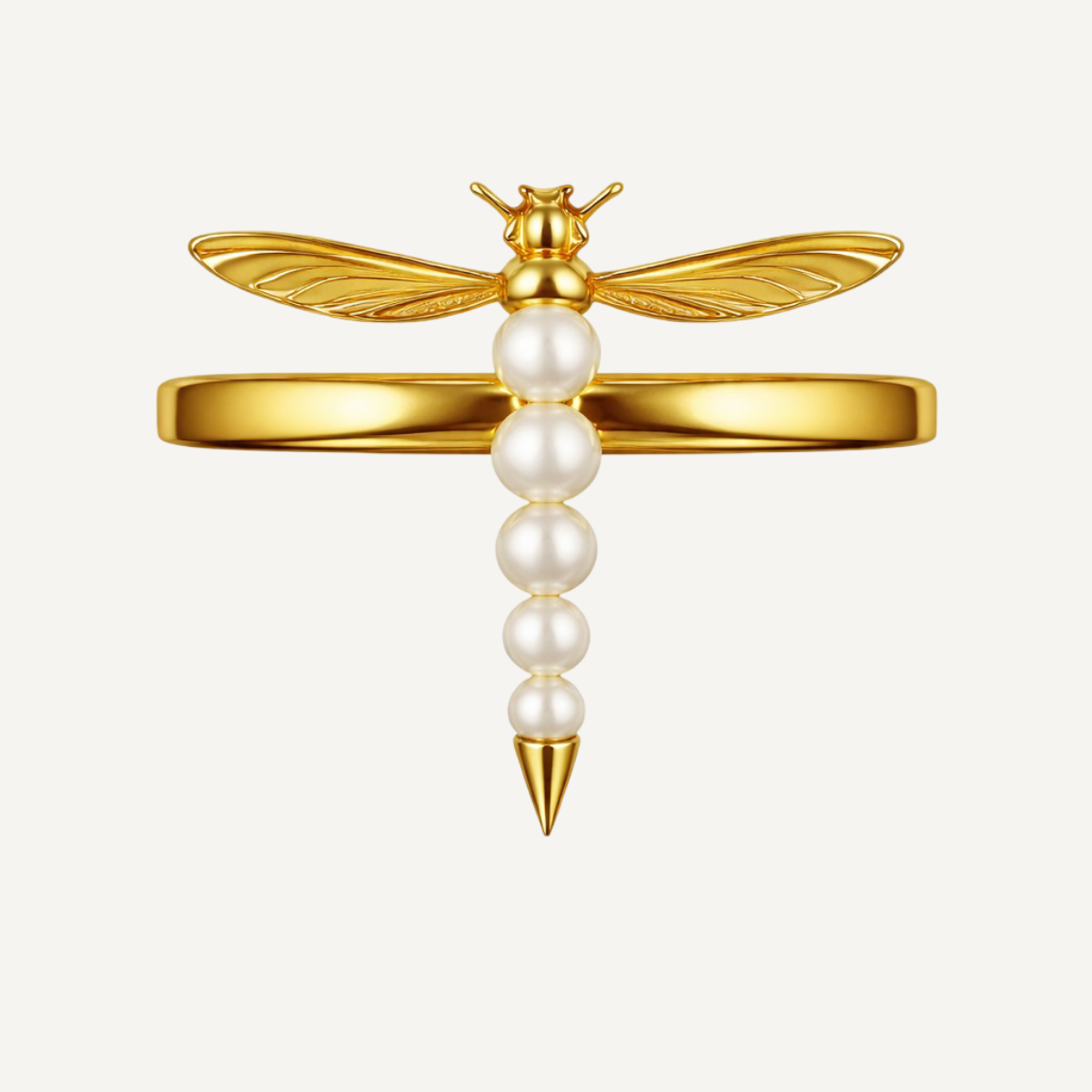 Dragonfly Pearl Ring