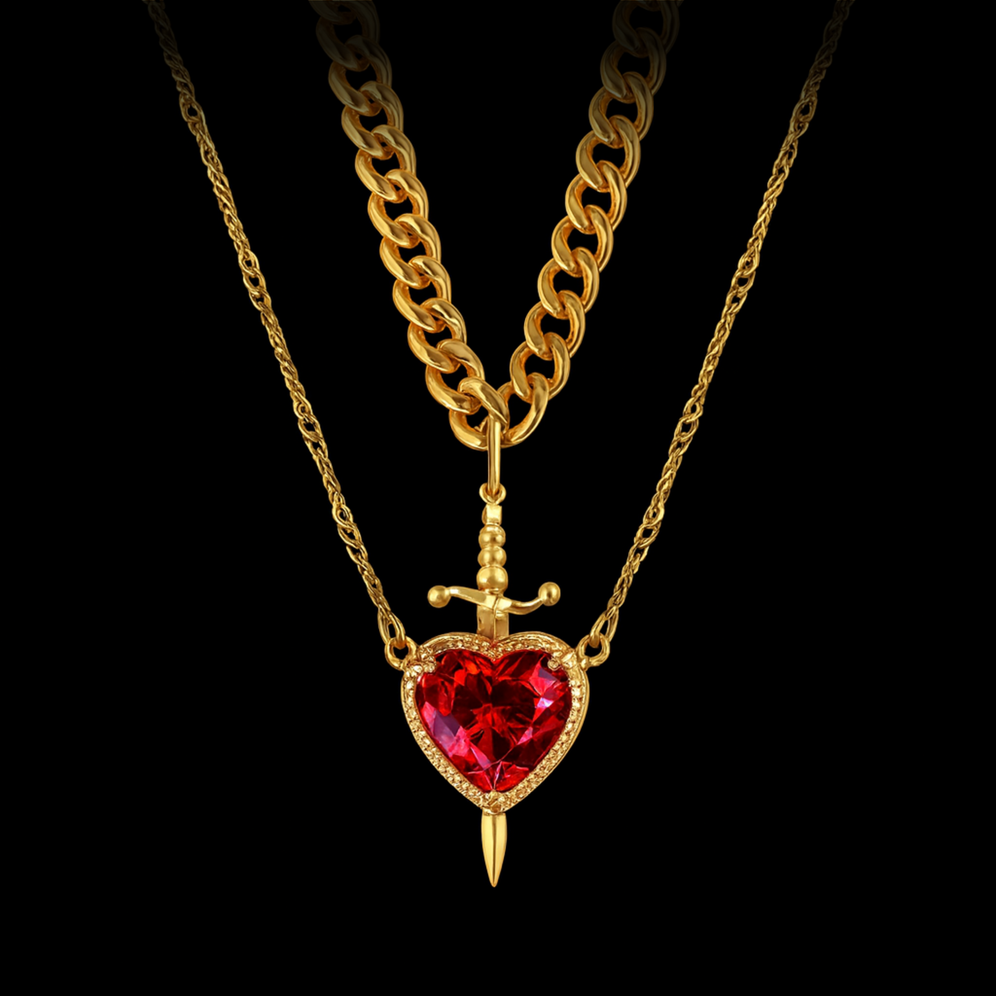 Heart & Dagger Necklace