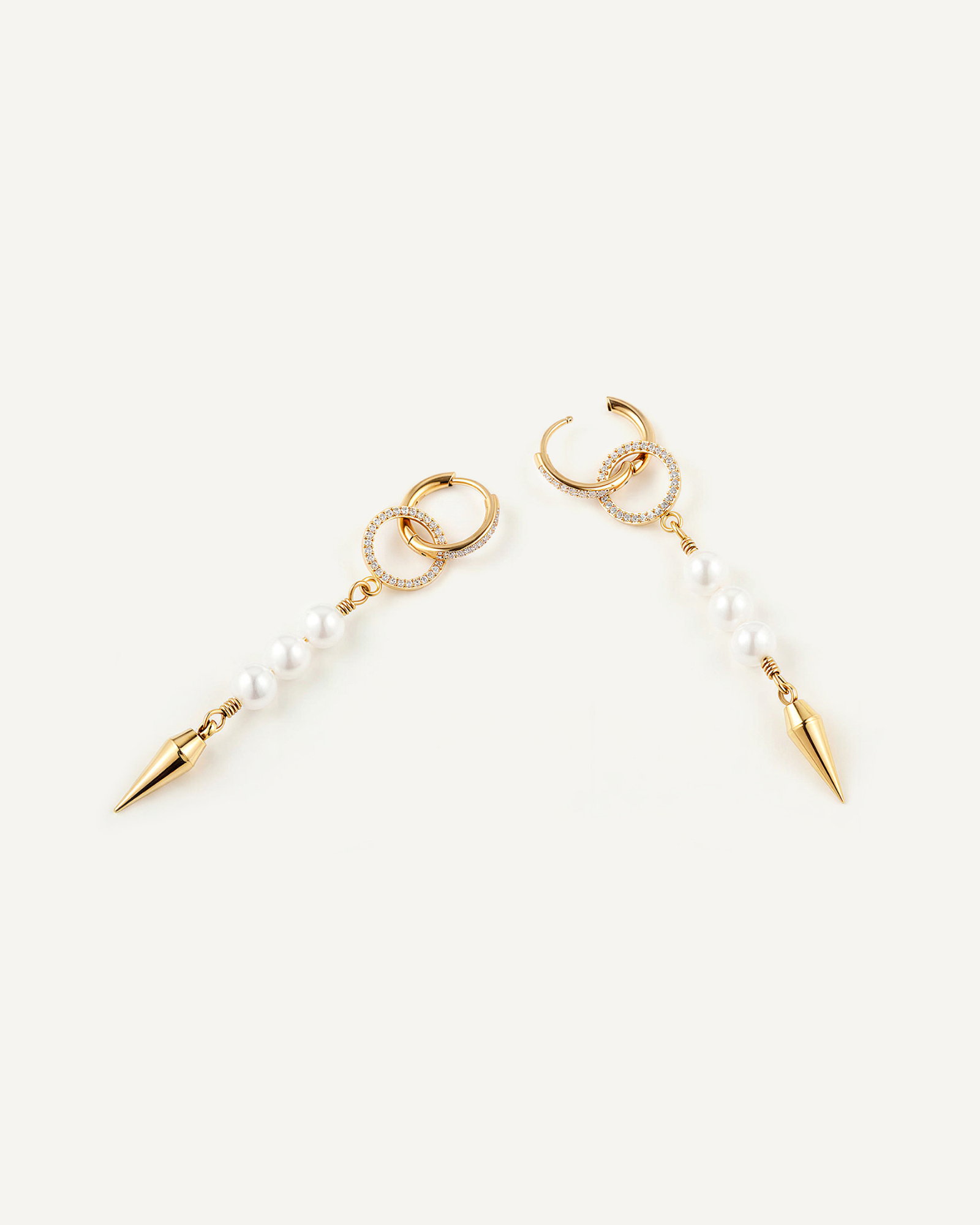 Pearl Spike Cascade Earrings