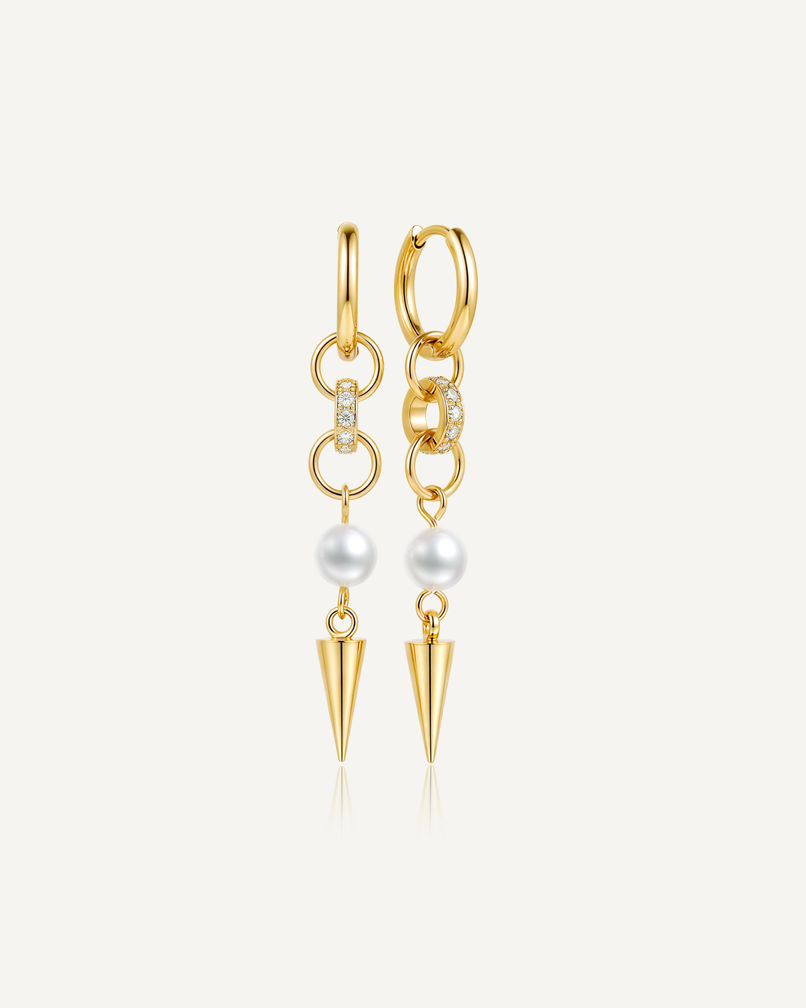 Pearl Spike Edge Earrings