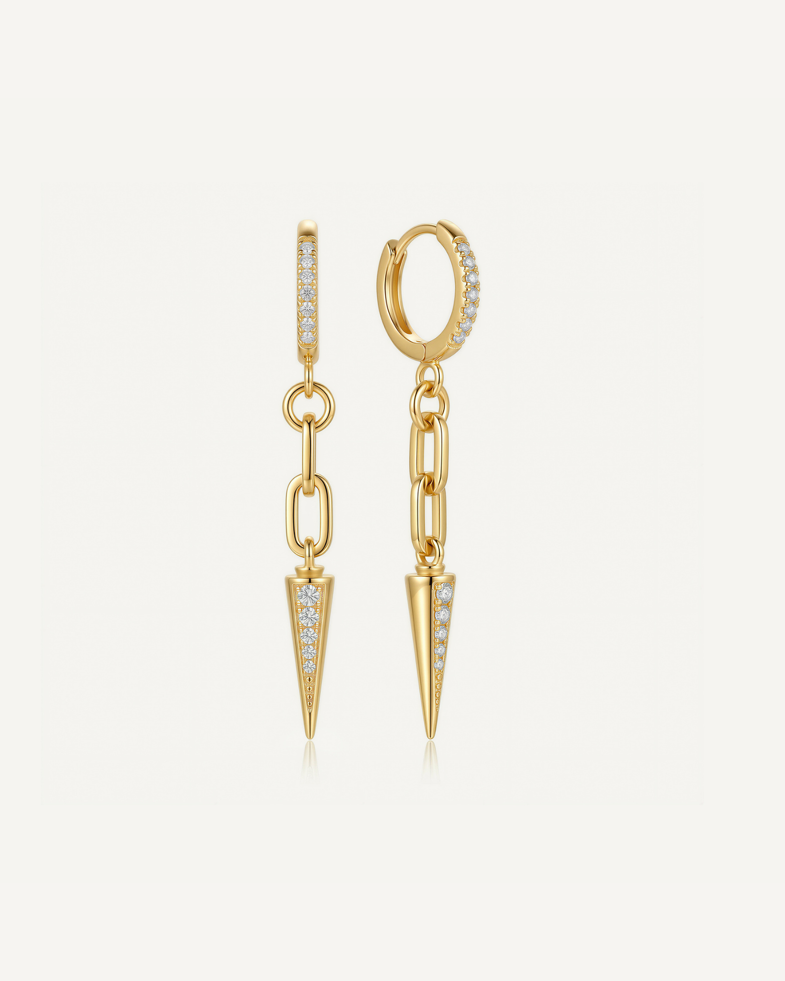 Pearl Spike Chain Earrings