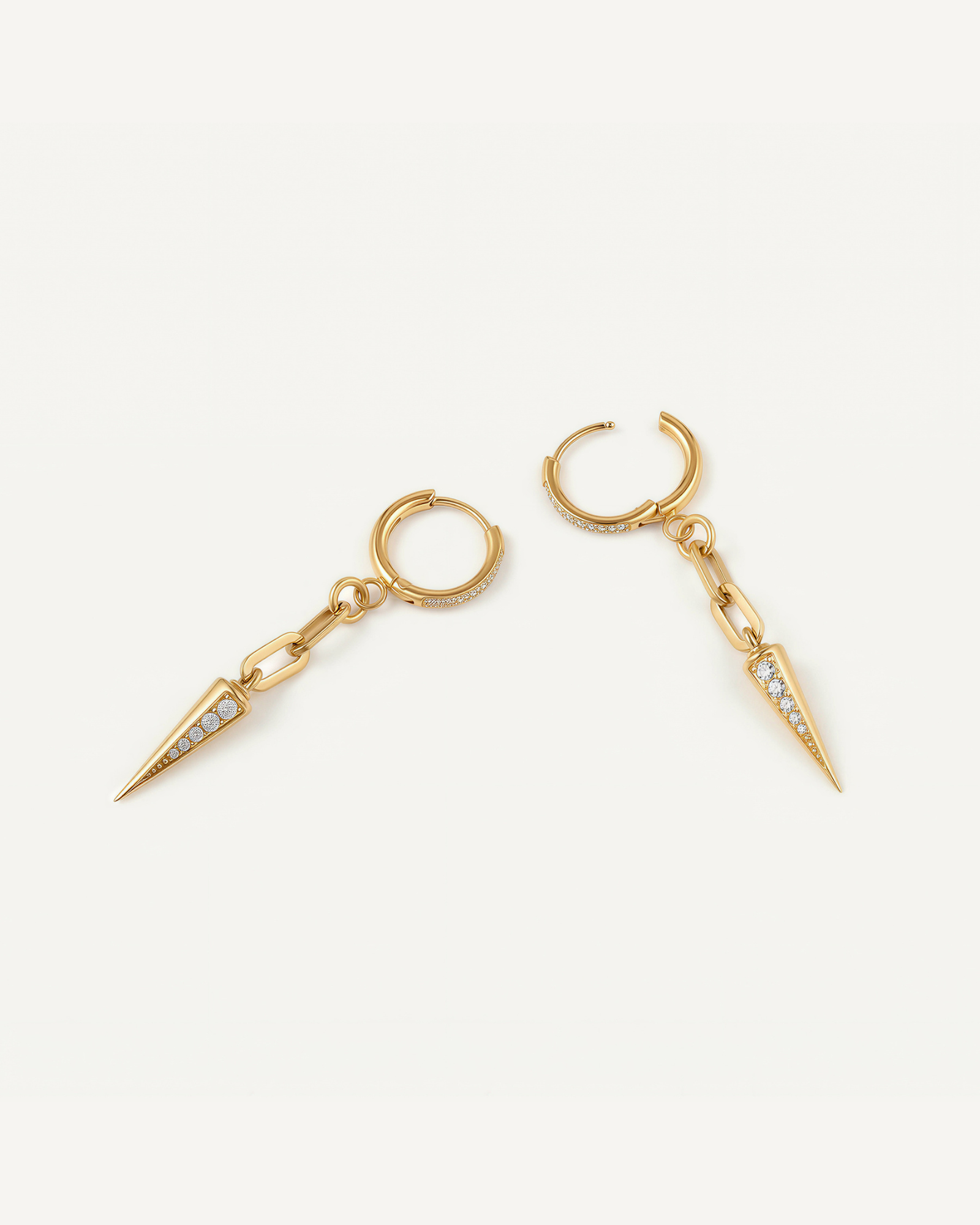 Pearl Spike Chain Earrings