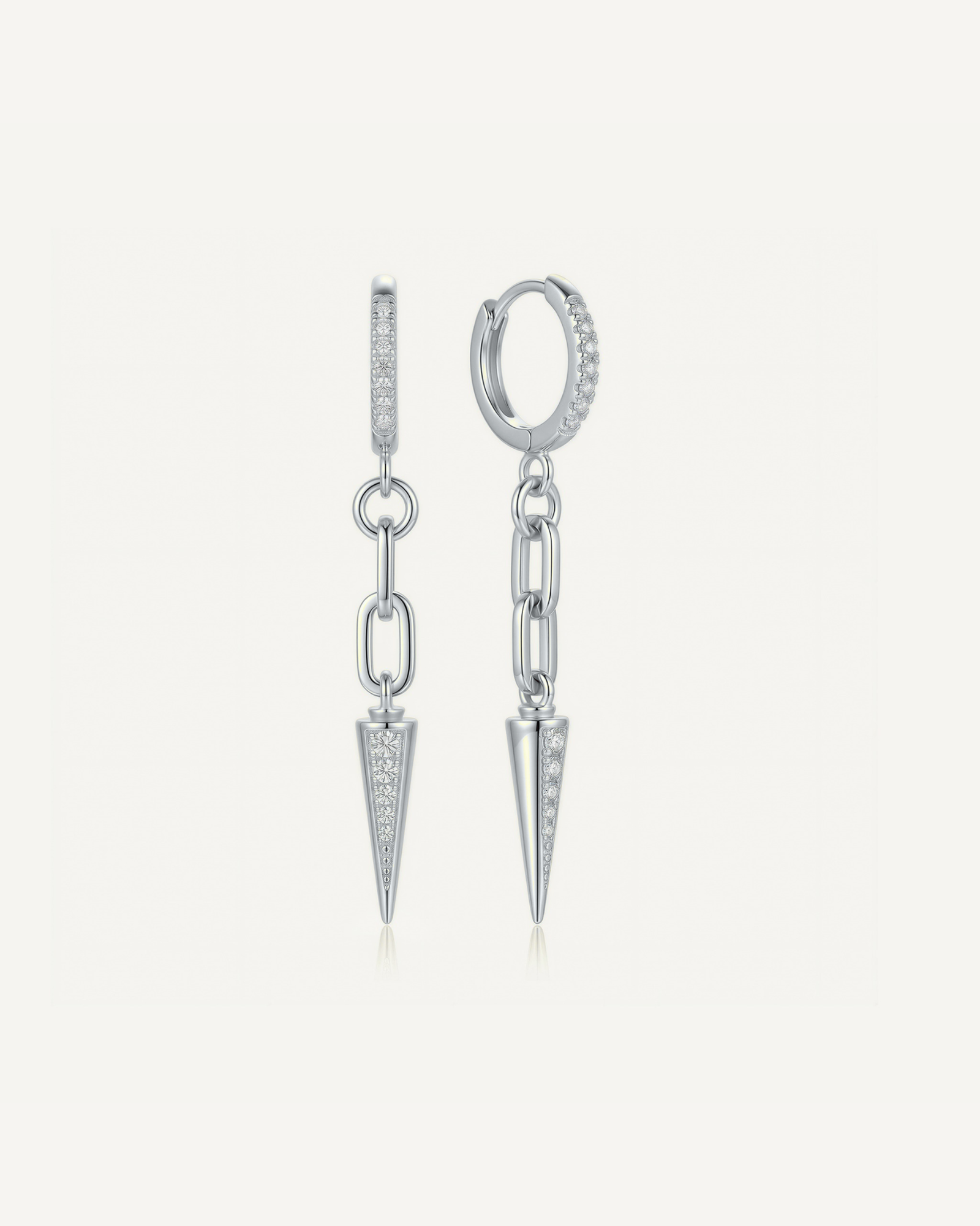 Pearl Spike Chain Earrings