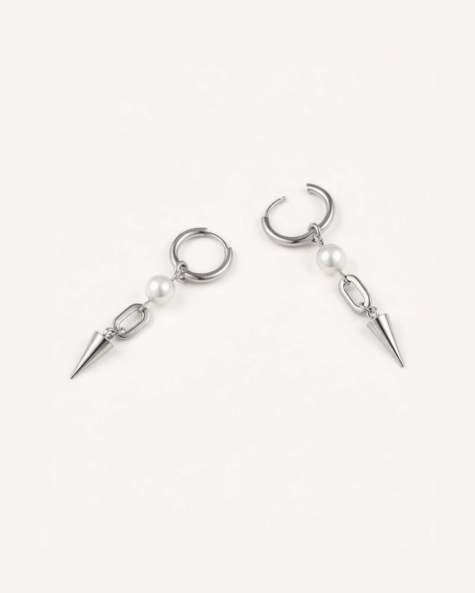 Pearl Spike Link Earrings