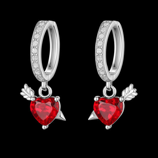 S925 Cupid Heart Earrings