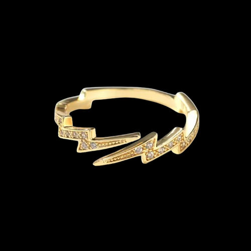 Dual Lightning Bolt Ring