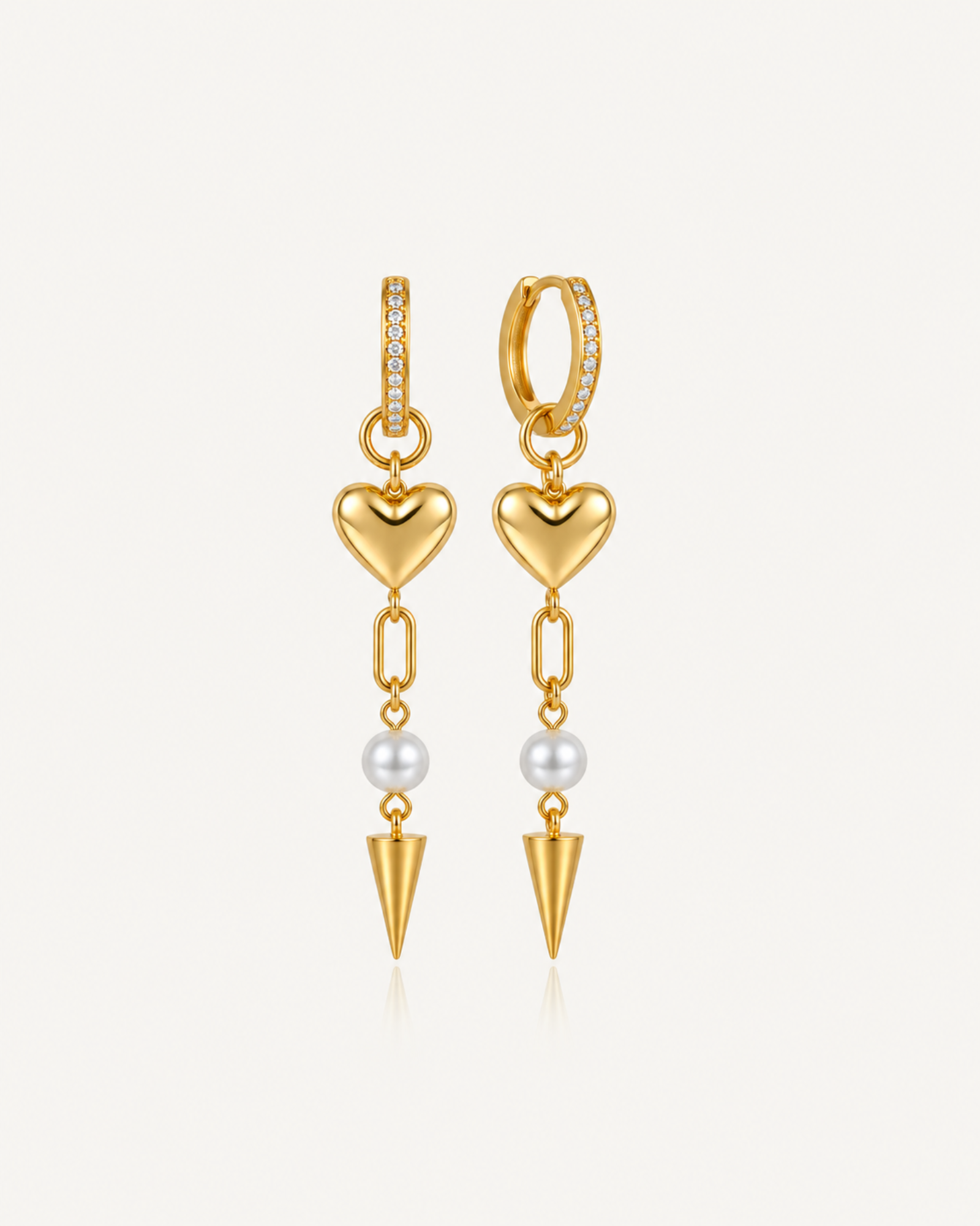 Pearl Spike Love Earrings