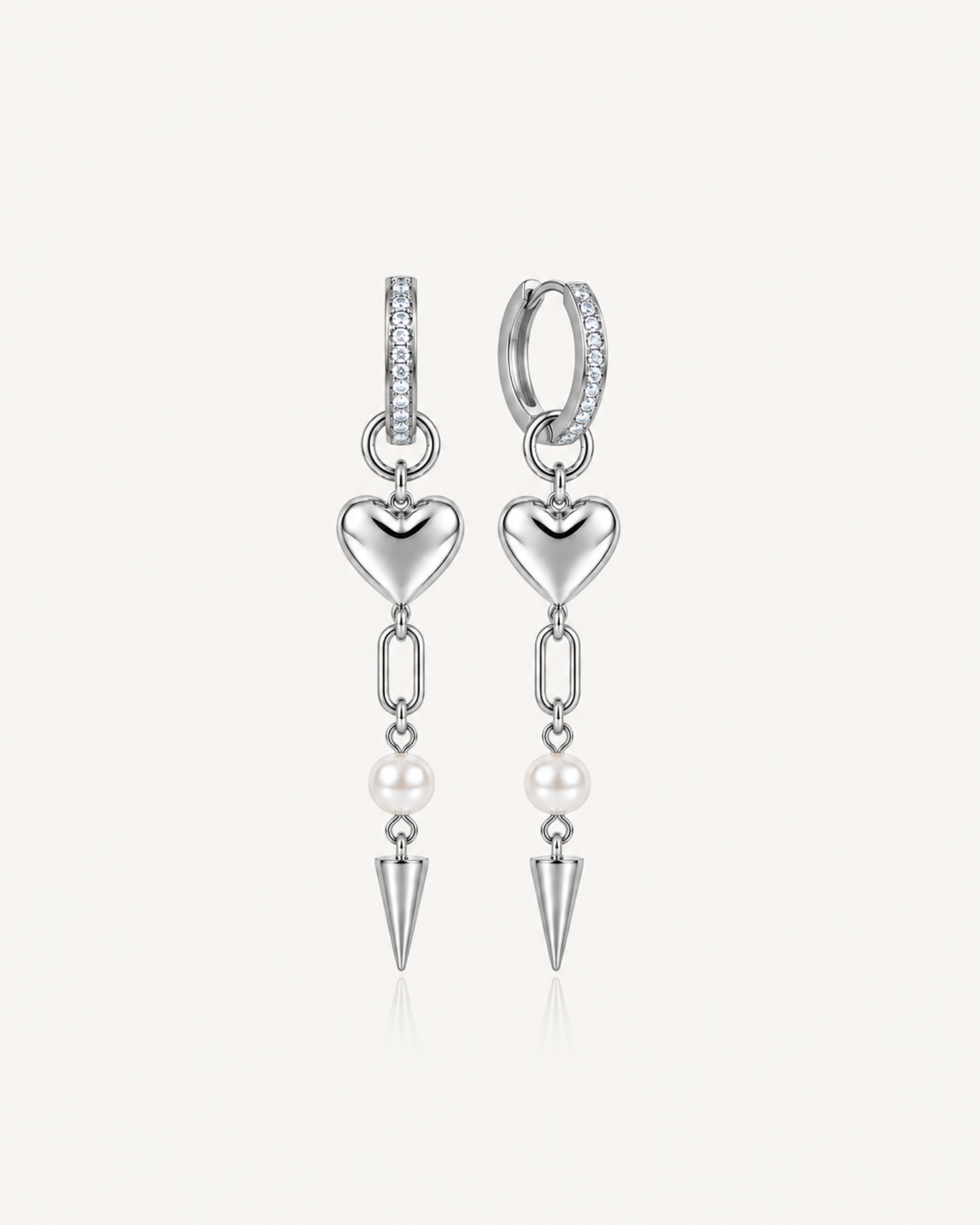 Pearl Spike Love Earrings