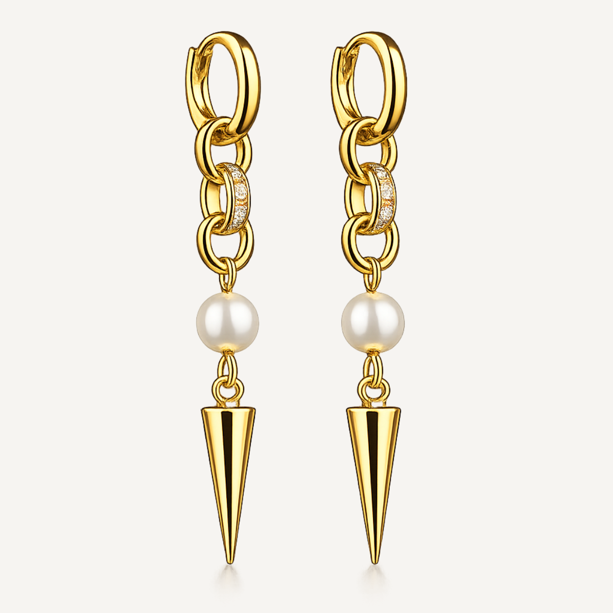 Pearl Spike Edge Earrings