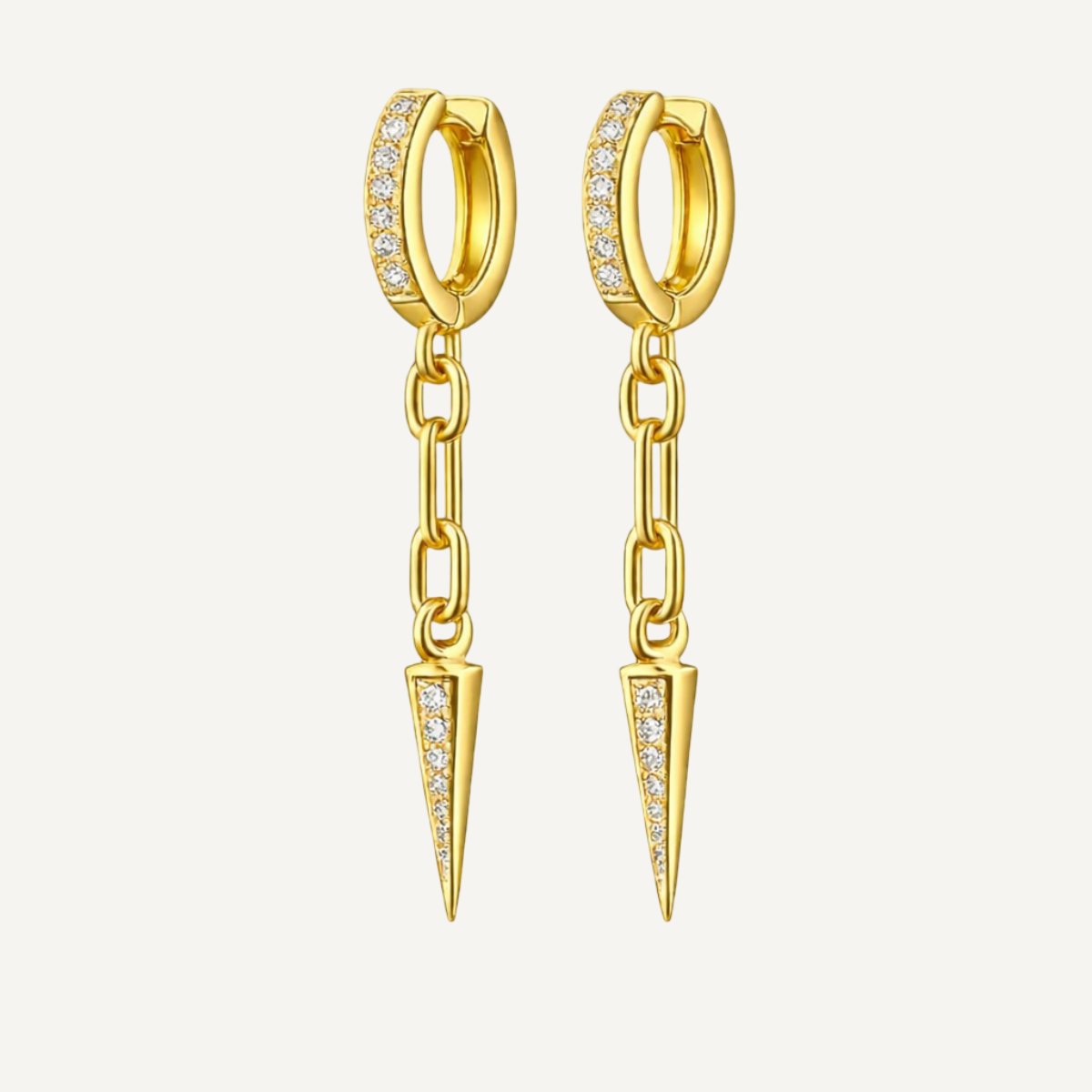 Pearl Spike Chain Earrings