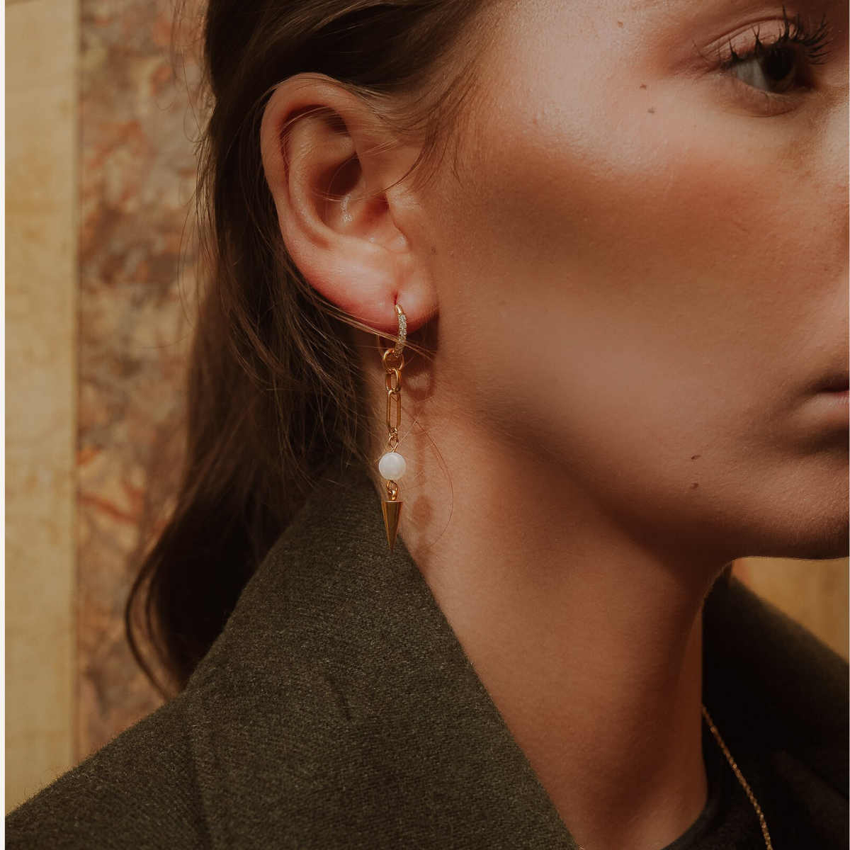 Pearl Spike Bold Earrings