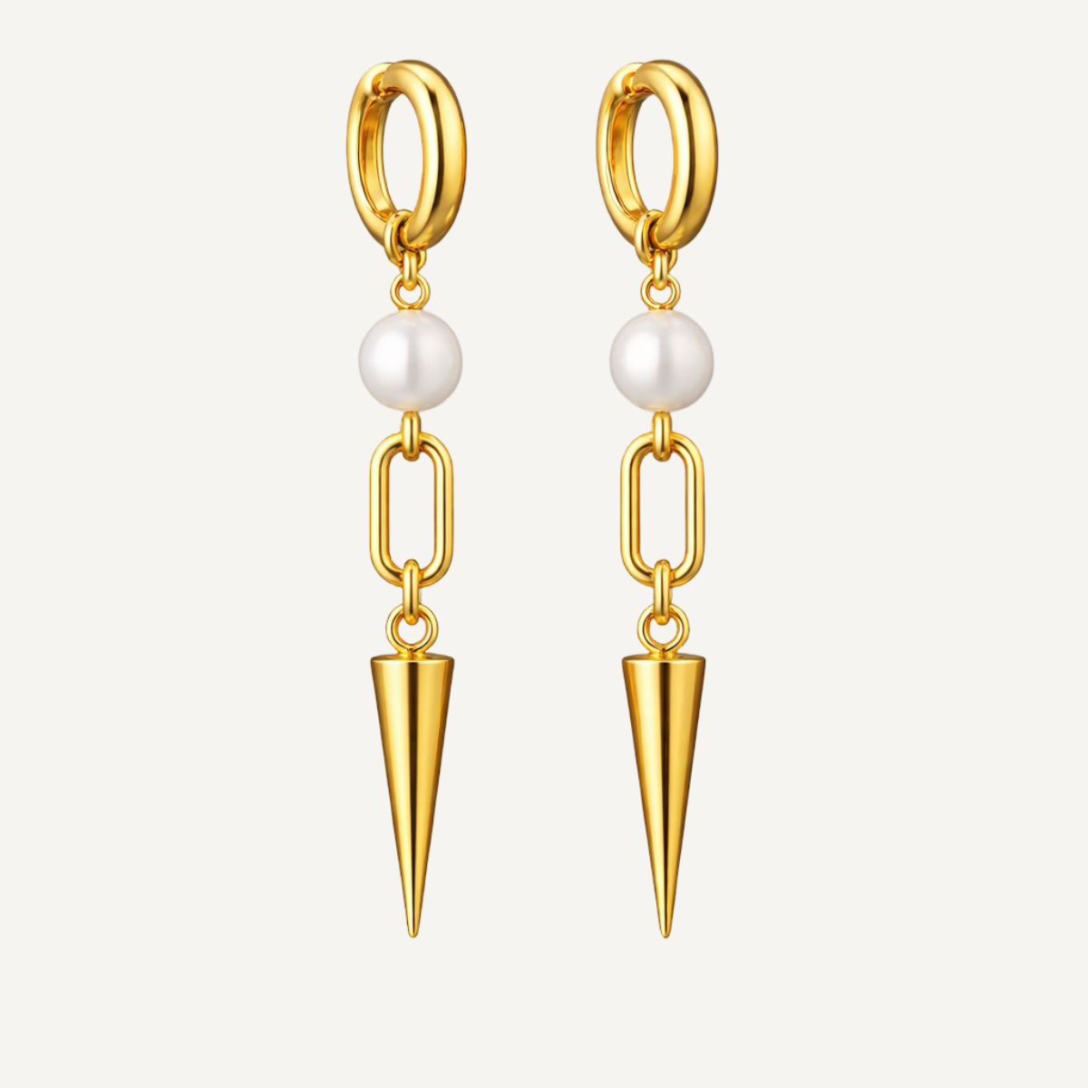 Pearl Spike Link Earrings