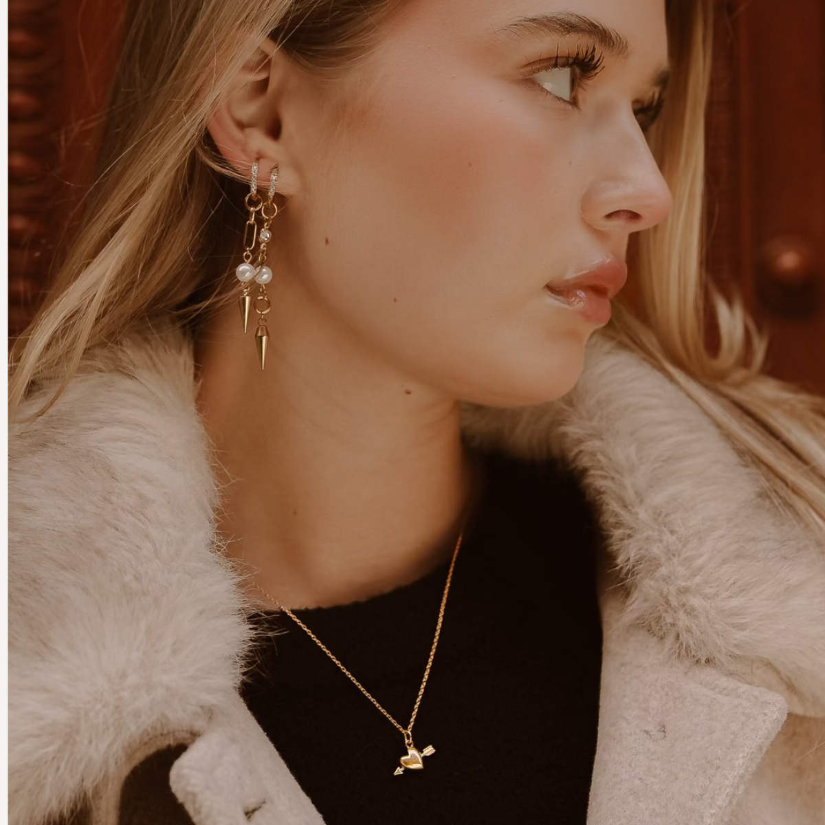 Pearl Spike Flow Earrings