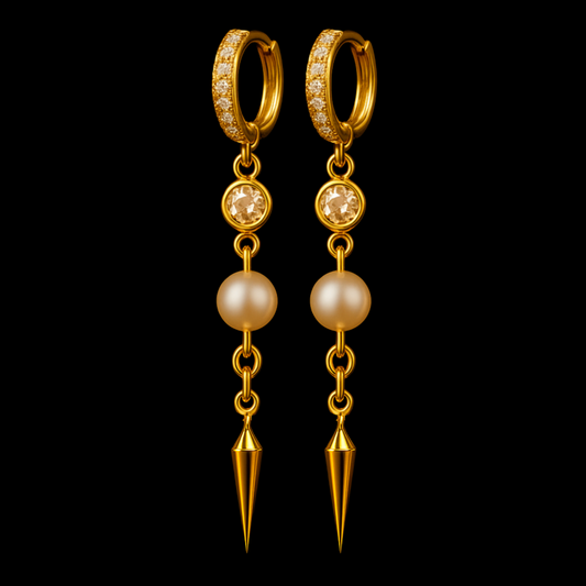 Pearl Spike Flow Earrings