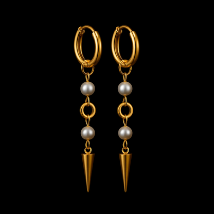 Pearl Spike Drop Earrings