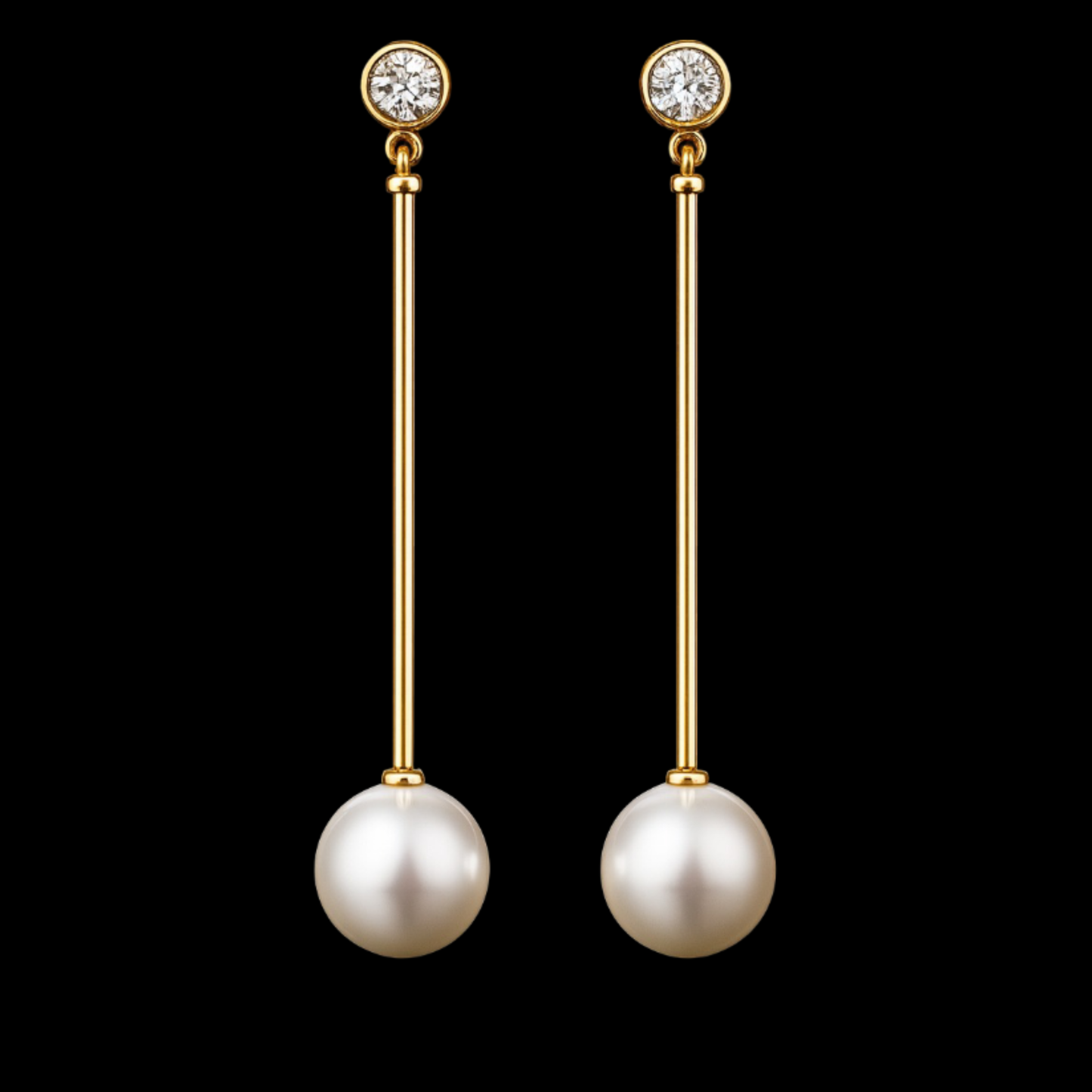 Long Pearl Drop Earrings