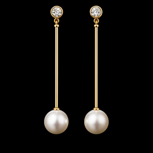 Long Pearl Drop Earrings
