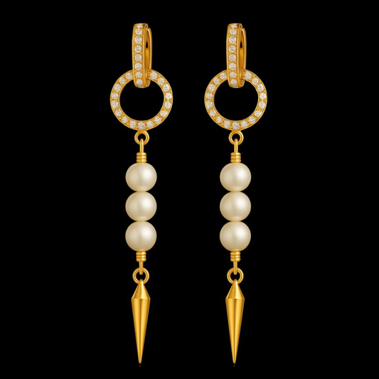 Pearl Spike Cascade Earrings