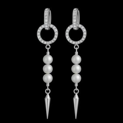 Pearl Spike Cascade Earrings
