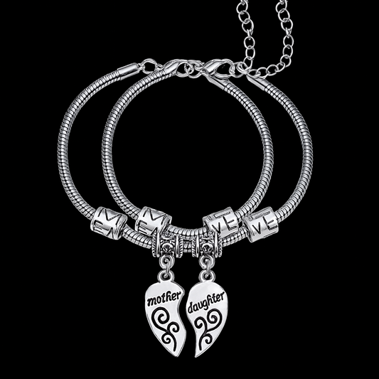 Mother-Daughter Split Heart Bracelet