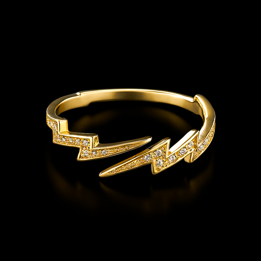 Dual Lightning Bolt Ring