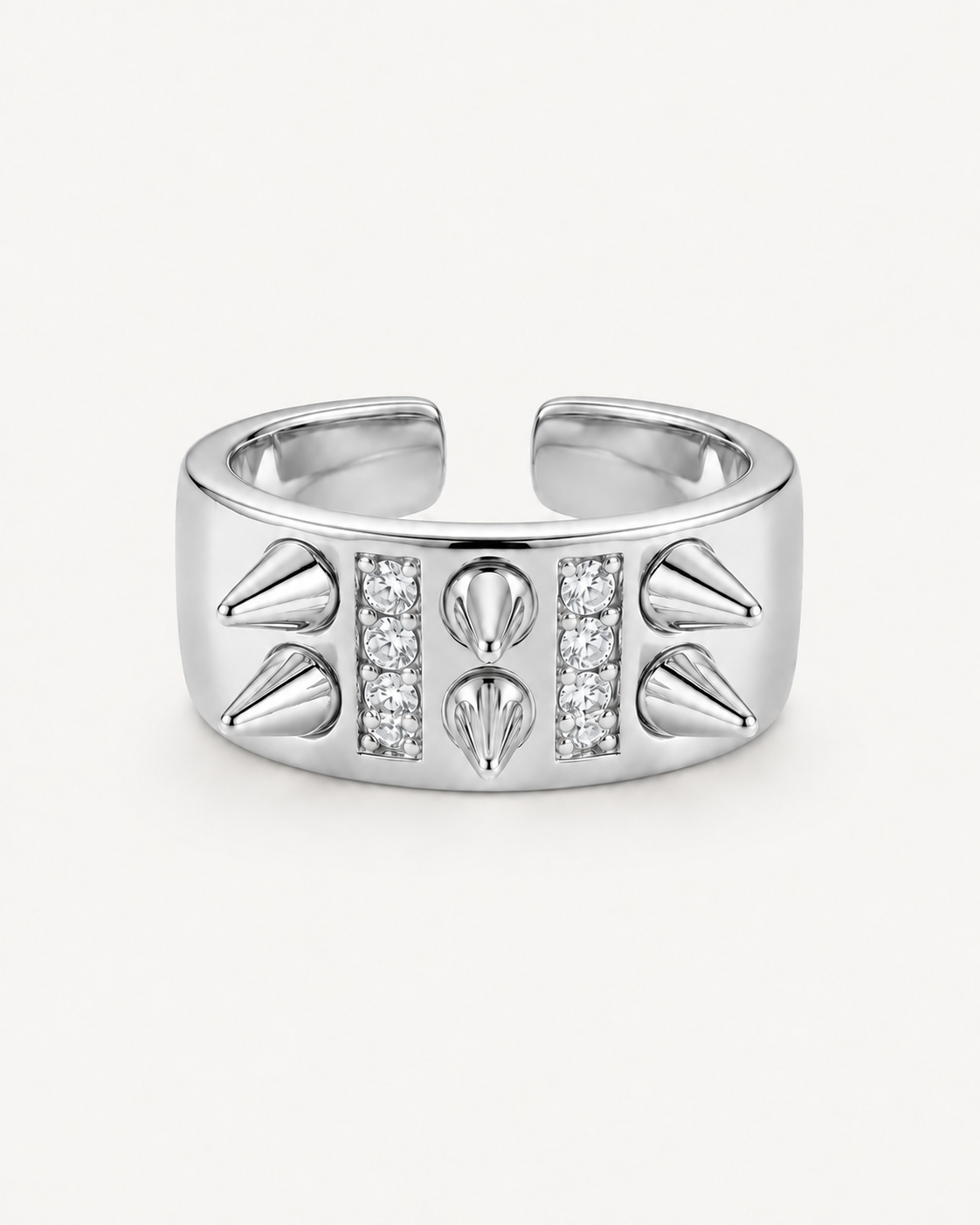 Edgy Elegance Double Ring