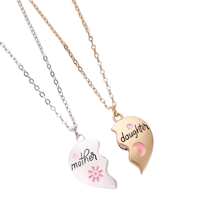 Mother-Daughter Split Heart Necklace