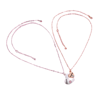 Mother-Daughter Interlocking Heart Necklace