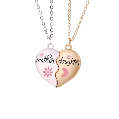 Mother-Daughter Split Heart Necklace